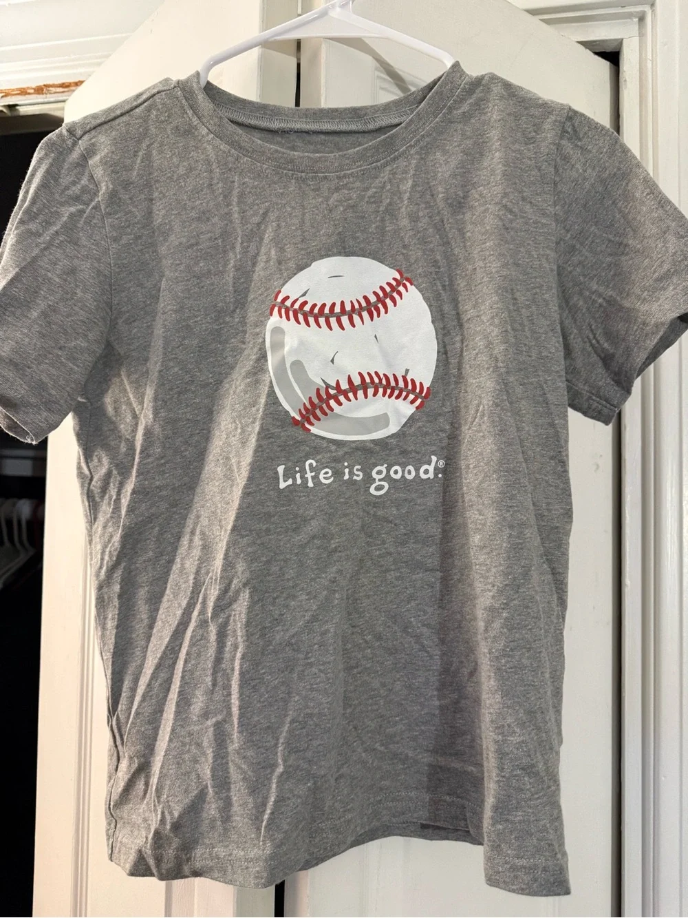 Life is Good Kids' Gray Baseball Graphic Tee